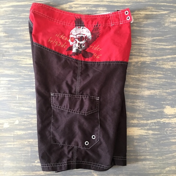 Sideout Other - Sideout Boys 10/12 Swim Trunks. Red/Black